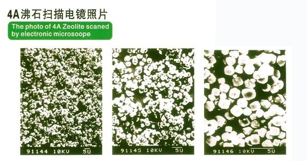 electronic microscope of zeolite 4a